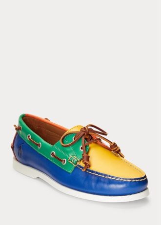 Chaussures décontractées multicolores en cuir à blocs de couleurs Merton de Ralph Lauren pour hommes