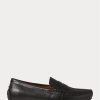 Chaussures décontractées noires Ralph Lauren Reynold pour hommes, en cuir pleine fleur Chaussures décontractées noires Ralph Lauren Reynold pour hommes, en cuir pleine fleur