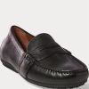 Chaussures décontractées noires Ralph Lauren Reynold pour hommes, en cuir pleine fleur Chaussures décontractées noires Ralph Lauren Reynold pour hommes, en cuir pleine fleur