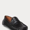 Chaussures de conduite décontractées en cuir noires pour hommes Ralph Lauren Anders Chaussures de conduite décontractées en cuir noires pour hommes Ralph Lauren Anders