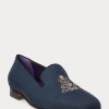 Chaussures habillées bleues en lin Alonzo Bullion pour hommes de Ralph Lauren Chaussures habillées bleues en lin Alonzo Bullion pour hommes de Ralph Lauren