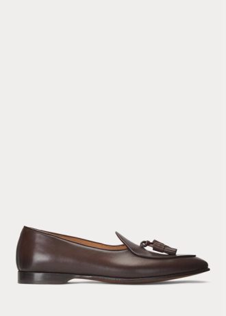 Chaussures habillées en cuir de veau Ralph Lauren Belvin marron foncé pour homme