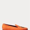 Chaussures habillées en lin brodé Alonzo de Ralph Lauren pour hommes orange Chaussures habillées en lin brodé Alonzo de Ralph Lauren pour hommes orange