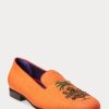 Chaussures habillées en lin brodé Alonzo de Ralph Lauren pour hommes orange Chaussures habillées en lin brodé Alonzo de Ralph Lauren pour hommes orange