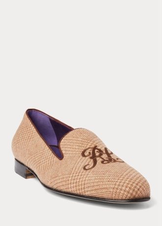 Chaussures habillées en tweed à carreaux Glen Alonzo de Ralph Lauren pour homme, marron/marron