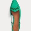 Chaussures plates à bride arrière en satin de soie mélangée Ralph Lauren vertes pour femmes Chaussures plates à bride arrière en satin de soie mélangée Ralph Lauren vertes pour femmes