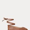 Chaussures plates à lacets en cuir nappa Cecilia de Ralph Lauren marron pour femme Chaussures plates à lacets en cuir nappa Cecilia de Ralph Lauren marron pour femme