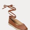 Chaussures plates à lacets en cuir nappa Cecilia de Ralph Lauren marron pour femme Chaussures plates à lacets en cuir nappa Cecilia de Ralph Lauren marron pour femme