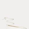 Chaussures plates à lacets en cuir nappa Cecilia de Ralph Lauren pour femme, couleur crème