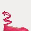 Chaussures plates à lacets en cuir nappa fuchsia Cecilia Ralph Lauren pour femmes Chaussures plates à lacets en cuir nappa fuchsia Cecilia Ralph Lauren pour femmes
