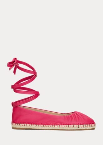 Chaussures plates à lacets en cuir nappa fuchsia Cecilia Ralph Lauren pour femmes