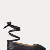 Chaussures plates à lacets en cuir nappa noir Cecilia Ralph Lauren pour femmes