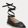 Chaussures plates à lacets en cuir nappa noir Cecilia Ralph Lauren pour femmes