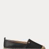 Chaussures plates noires en cuir vieilli Cameryn IV de Ralph Lauren pour femmes