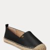 Chaussures plates noires en cuir vieilli Cameryn IV de Ralph Lauren pour femmes