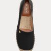 Chaussures plates noires en cuir vieilli Cameryn IV de Ralph Lauren pour femmes