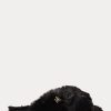 Chaussures plates noires en fausse fourrure Sydni pour femmes de Ralph Lauren Chaussures plates noires en fausse fourrure Sydni pour femmes de Ralph Lauren