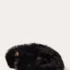 Chaussures plates noires en fausse fourrure Sydni pour femmes de Ralph Lauren Chaussures plates noires en fausse fourrure Sydni pour femmes de Ralph Lauren