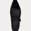 Chaussures plates pointues Mary Jane en velours noir Ralph Lauren pour femmes