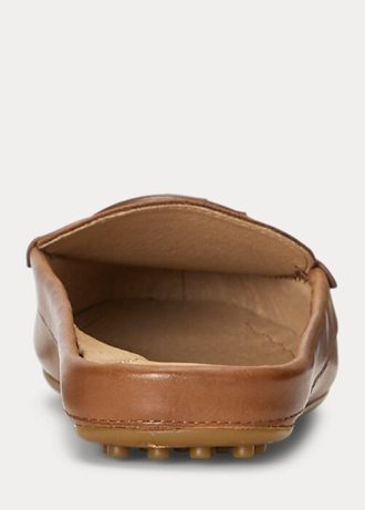 Chaussures plates Ralph Lauren Brynn en cuir bruni pour femme