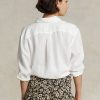 Chemises blanches en lin Ralph Lauren coupe décontractée pour femmes