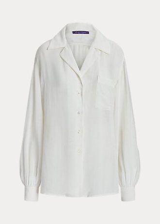Chemises blanches en voile de lin Roslin Ralph Lauren pour femmes
