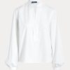 Chemises blanches à manches blouson en coton coupe carrée Ralph Lauren pour femme