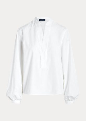 Chemises blanches à manches blouson en coton coupe carrée Ralph Lauren pour femme