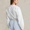 Chemises blanches à manches blouson en coton coupe carrée Ralph Lauren pour femme