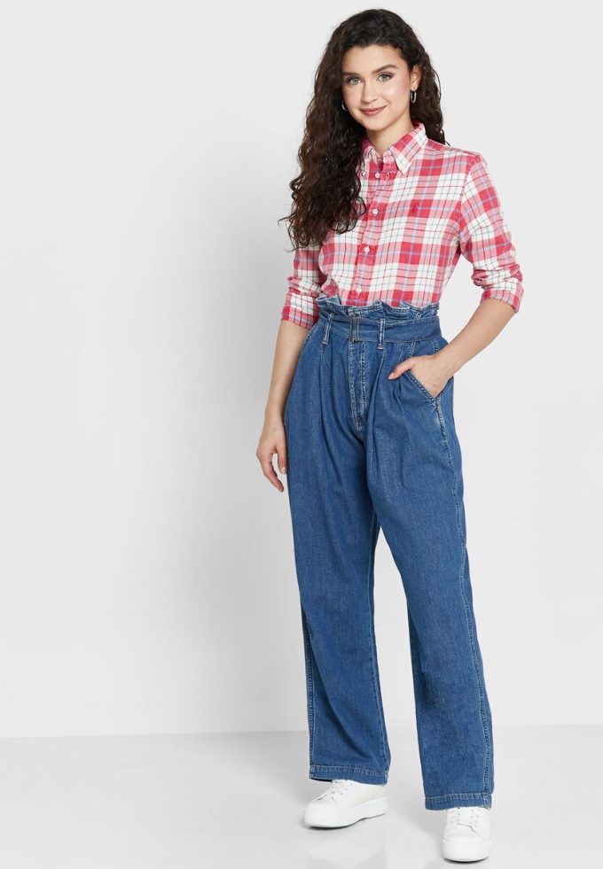 Chemises boutonnées à carreaux roses Ralph Lauren pour femmes