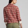 Chemises de camp rouges en jersey à imprimé écossais Ralph Lauren pour femmes Chemises de camp rouges en jersey à imprimé écossais Ralph Lauren pour femmes