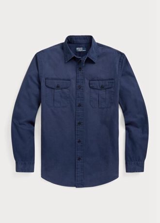 Chemises de travail chino coupe classique Ralph Lauren bleu marine pour homme