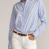 Chemises en coton rayées bleues Ralph Lauren Adrien pour femmes