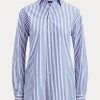Chemises en coton rayées bleues Ralph Lauren Adrien pour femmes