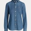 Chemises en jean bleues Ralph Lauren pour femmes Chemises en jean bleues Ralph Lauren pour femmes