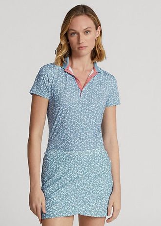 Chemises en jersey floral bleu Ralph Lauren pour femme, coupe ajustée