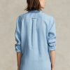 Chemises en lin bleues Ralph Lauren coupe décontractée pour femmes