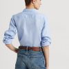 Chemises en lin bleues Ralph Lauren pour femmes Chemises en lin bleues Ralph Lauren pour femmes