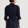 Chemises en lin ceinturées bleu marine Ralph Lauren pour femme Chemises en lin ceinturées bleu marine Ralph Lauren pour femme
