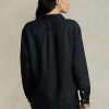 Chemises en lin noires Ralph Lauren coupe décontractée pour femmes