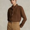 Chemises en lin Ralph Lauren marron coupe décontractée pour femme Chemises en lin Ralph Lauren marron coupe décontractée pour femme