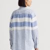 Chemises en lin surdimensionnées à rayures bleues et blanches Ralph Lauren pour femme