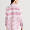 Chemises en lin surdimensionnées à rayures roses Ralph Lauren pour femmes Chemises en lin surdimensionnées à rayures roses Ralph Lauren pour femmes