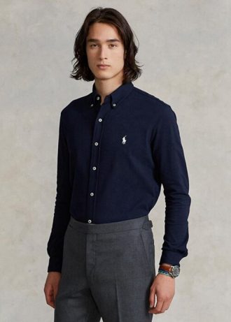 Chemises en maille légère Ralph Lauren bleu marine pour homme