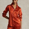 Chemises en soie mûre orange Ralph Lauren pour femmes Chemises en soie mûre orange Ralph Lauren pour femmes