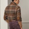 Chemises en tweed de laine à carreaux et patchs en daim Ralph Lauren marron pour homme Chemises en tweed de laine à carreaux et patchs en daim Ralph Lauren marron pour homme
