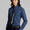 Chemises habillées à carreaux Ralph Lauren Slim Fit bleu marine pour homme Chemises habillées à carreaux Ralph Lauren Slim Fit bleu marine pour homme