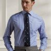 Chemises habillées en popeline rayée bleue Ralph Lauren pour hommes Chemises habillées en popeline rayée bleue Ralph Lauren pour hommes