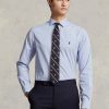 Chemises habillées en popeline rayée bleues pour hommes Ralph Lauren Slim Fit Chemises habillées en popeline rayée bleues pour hommes Ralph Lauren Slim Fit