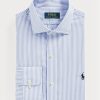 Chemises habillées en popeline rayée bleues pour hommes Ralph Lauren Slim Fit Chemises habillées en popeline rayée bleues pour hommes Ralph Lauren Slim Fit